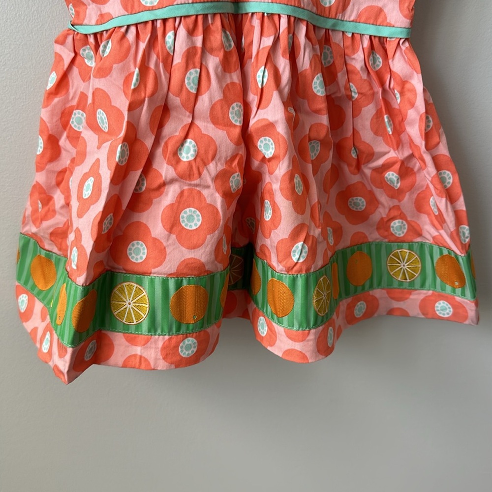 Matilda Jane Orange Flower Crisscross back peplum top 6 - Picture 3 of 8